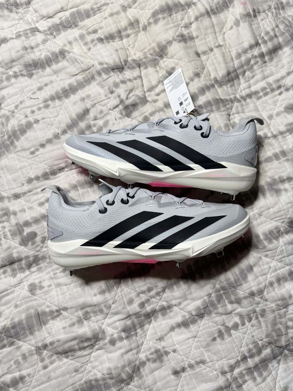 Adidas Adizero Electric+ 2 Metal Baseball Cleats Gray JI1474 Men's 9.5